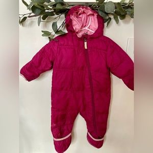 Pink REI Down Filled Bunting snowsuit. Size 12 months.